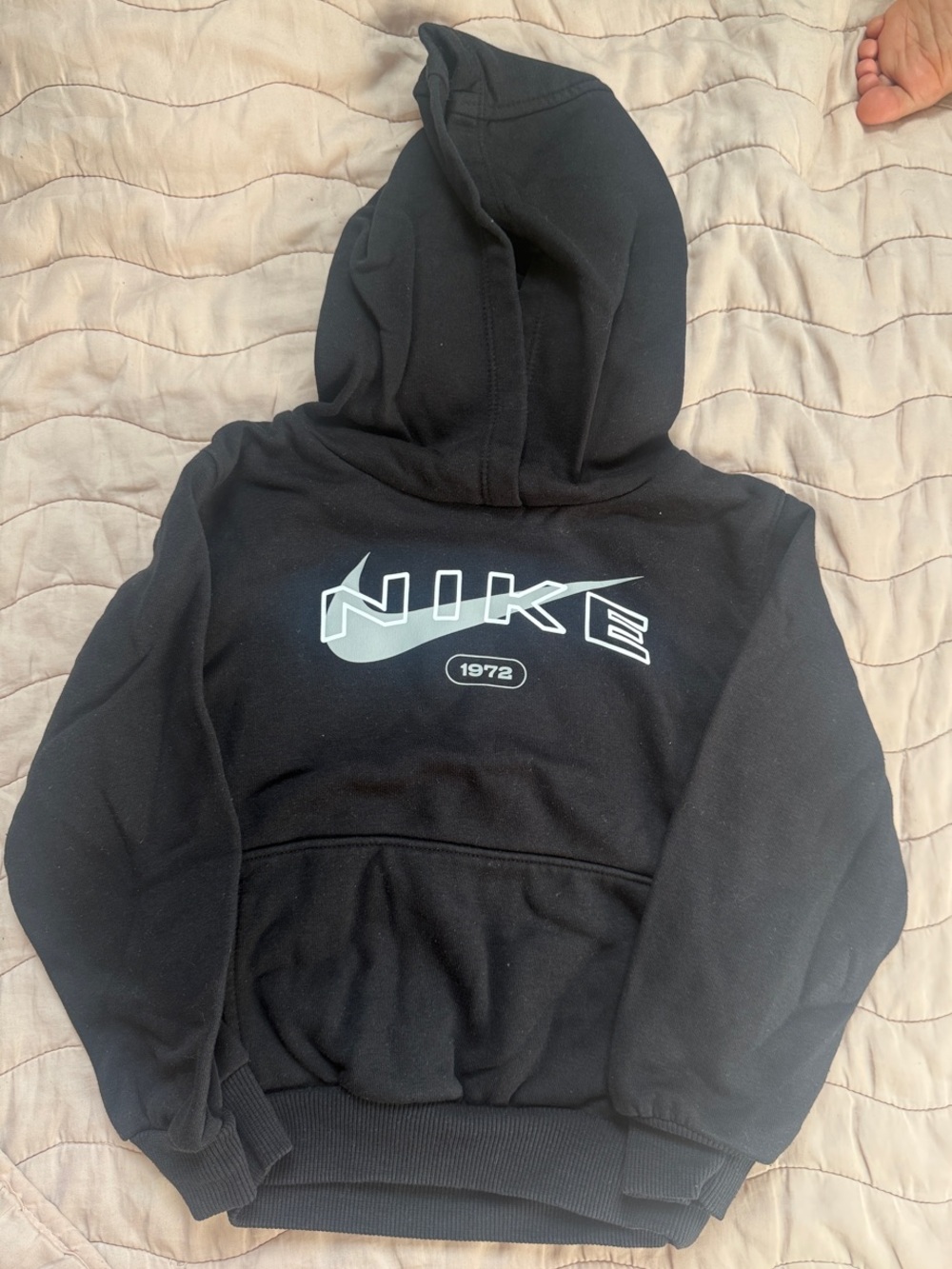 Nike Black Kids Hoodie with Silver Logo